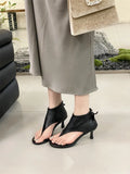 Women's Sandals Fashion High Heel Flip Flops Summer Zipper Soft Sole Roman Shoe Temperament Cool Boots for Women Chaussure