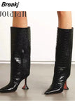 High Boots Western Cowboy Boots for Women Long Winter Boots Pointed Toe Thick High Heels Female Boot Fashion Shoes