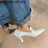 Square Toe High Heels Pumps Women Autumn Shoes Party Dress 2023 Spring Footwear Retro Female Work Pumps Zapatillas