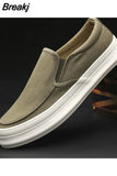 Men's Flat Loafers Driving Lazy Slip on Canvas Shoes Canvas Men Breathable Casual Driving Shoes 2023
