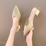 Summer New Baotou Half Slippers Female Fairy Style Outer Wear High Heel