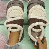 Keep Warm Lamb Wool Ankle Boots Women Non Slip Platform Cotton Padded Shoes Woman Flat Heel Plush Winter Boots