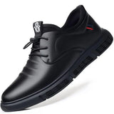 Business Men's Casual Leather Shoes Breathable Platform Shoes for Men Summer Lace-up Loafers Male Sneakers Tenis