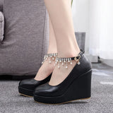 Queen Ankle Strap Platform Wedges Women Pump High Heels Sapato Feminino Dress