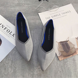 Womens Stretch knitted mixed color moccasins breathable cozy work shoes brief slip-on fashion ladies flats light driving