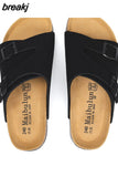 New Summer Men Cork Slipper Non-slip Casual Beach Women Outside Slide