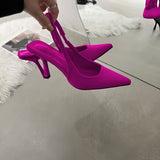 Breakj Summer Wise Large Size New Pointed Back Empty Head Sandals Fine High Heel Women's