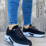 2023 New Fashion Wedge Platform Plus Size Casual Sports Shoes Women Lace-up Mesh Breathable Women's Vulcanized