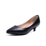 Single Shoes Simple Comfort Work Shoes Black High Heels Formal Wear Leather Shoes Sexy Small Size Women's Shoes