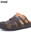 New Summer Buckle Cork Slipper 2023 Casual Women Beach Outside Non-slip Closed Toe Cut-outs Slides