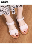 New Summer Fashion Casual Shoes Low Heel Ladies Sandals White Roman Style Gladiator Sandals Ladies Flat