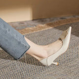 for Women 2023 Comfortable and Elegant Ladies Summer Footwear Office Spring with Medium Heels Pointed Toe Stilito