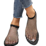 Breakj Head Beach Sandal Women Wear Hollow Out Rhinestone Pedal Breathable Mesh Sandal Women Low Top Sandals