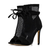 Peep Toe Stiletto High Heels Women's Sandals 2023 New Fashion Party Zipper ANKLE Boots Club Strippers