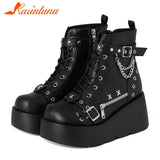 Gothic Style Platform Mary Jean Shoes New Fashion Brand 2023 Spring Summer Round Toe Buckle Sandals Boot Party Role