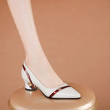 Heel Thick Heel Versatile New Soft Sole Professional Shallow Mouth Comfortable Pointed Women'S