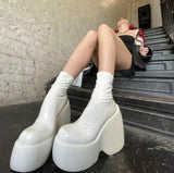 Women Motorcycle Boots Strange Style High Heels Platform Woman Over The Knee High Boots Party Club Platform Boots Platform