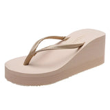 Wedge Flip Flops for Women 2023 Fashion Clip Toe Platform Slippers Woman Lightweight Thick Bottom Non Slip Beach