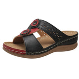 Mixed Color Summer Wedge Slippers Women 2023 Fashion Hollow Out Platform Sandals Woman Non Slip Beach Shoes Size