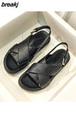 Size 35-39 Women Wedges Heel Sandals Rome High Heels Summer Shoes Woman 2023 Fashion Platform Sandal Luxury Brand