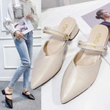 for Women 2023 Hot Slingbacks Ladies High Heels Summer Toe-Covered Women's Sandals Pointed Toe Outer Wear Half