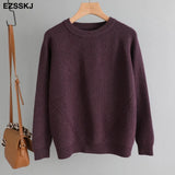 Autumn autumn winter thick loose sweater Pullovers Women female oversize O-neck sweater knit Jumpers