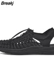 Men Sandal 2023 New Summer Weave Breathable Sandals Fashion Soft Flat Outdoor Beach Vacation Light Casual