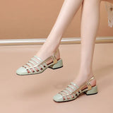 Women's 2022 New Summer Women's Shoes Sandals Women's Fashion Outer Wear Soft-soled Thick-heeled High-heeled