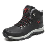 Men Platform Boots Waterproof Plush Snow Boots Keep Warm Outdoor Man Shoes Non-slip Safety Boot Leather Work Hiking