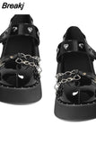 Wedges Mary Janes For Women Pumps 2023 Spring Summer Brand New Gothic Style Comfy Women Office Lady Shoes Big Size