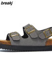 New Summer Women Cork Sandals Casual Non-slip Beach Men Outdoor Gladiator