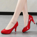 Summer Classics Round Toe Women's Pumps Comfortable Shallow Office Ladies Shoes Solid Platform Female