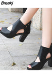 High Heeled Pumps Sandals Woman Platform Shoes Peep Toe Sexy Front Hollow Out Female Summer 2023 Black Brown