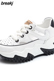 Sneakers Women Trends 2023 High Heels Luxury Designer Flat Shoes Female Thick Bottom Fashion Chunky Elegant Athletic