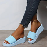 Women Wedges Slippers Platform Sandals Hot Sale Summer Shoes 2023 New Casual Beach Flats Ladies Slides Shoes Home Flip