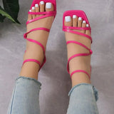 for Women 2023 Hot Sale Women's Sandals Summer Square Toe Peep Toe High Heels Sandals Fashion Party Sandals Women