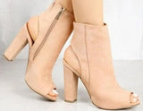 Woman Sandals Ladies Shoes Gladiator Casual Peep Toe Antiskid Bottom Zipper Med Thick Heels Wedding Sandalias Mujer