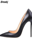 color plus size 45 46 stilettos pointed toe 8cm 10cm 12cm high heel customize daily wear concise women pump