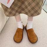 Woman Shoes Female Footwear Casual Sneaker Shallow Mouth Round Toe New Dress Moccasin Basic Lace-Up Flock Leisure Rubber