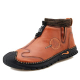 o'clock New Arrivals Men Ankle Boots Autumn Breathable Slip-on Shoes Winter Plush Casual Botas De Hombre Trend Large