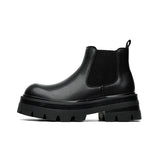 Breakj 2023 New Round Head Thick Bottom Male High Help Middle Tube Youth Heel Set Foot Trend Martin Boots