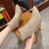 2021 INS Luxury Women High Boots Glitter Rhinestone botines mujer Nightclub Stripper shoes ladies Sumptuous