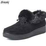 Women's Loafers Flat Shoes Winter Plush Ladies Causal Non Slip Warm Moccasins Woman Comfort Flats Snow Boots Botas De