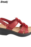 for Women's Summer 2023 Fashion Flower Round Toe Sandals Women Platform Wedge Sandals Women Roman Comfort