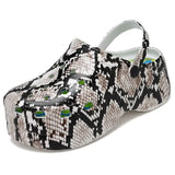 Platform Clogs Women Rainbow Print Height Increasing Fashion 5 CM High Heel Mule Garden Clogs Women's