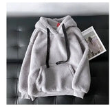 Fluffy Hoodie Women Winter Sweatshirts Plush Warm Top Double Hoodies Men Pullover Loose Soft Thick Top