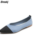 Fashion Slip on Mesh Loafers Breathable Stretch Ballet Shallow Flat Elegant Women Soft Bottom Pointed Toe Boat Shoes
