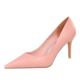 Breakj Korean Version Of Fashion Simple And Versatile Women's Shoes Fine Heel High Heel Shallow Mouth Pointed Professional OL Show Thin Women's Single