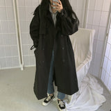 Women Trench Coat Casual Women's Long Outerwear Loose Overcoat Autumn Winter Fashion Double-breasted Windbreaker