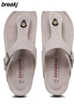 New Summer Women Beach Shoe Casual Cork PU Leather Slippers Men Outdoor Fashion Flip Flops
